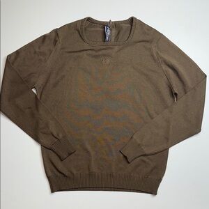 Givenchy Olive Crewneck Sweater with Subtle Logo